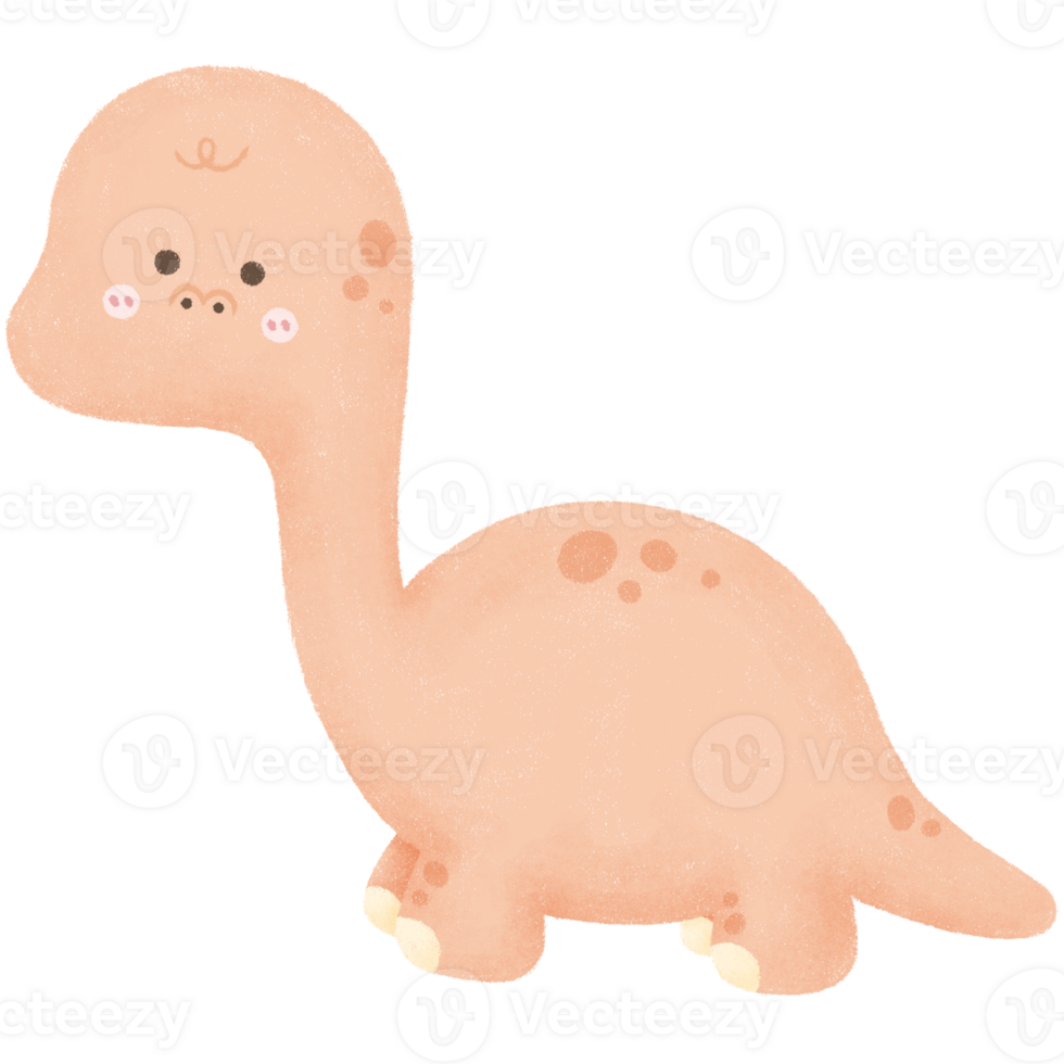 Cute orange brontosaurus png