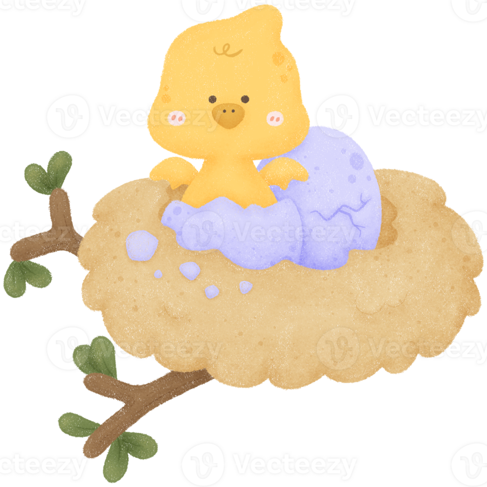 Baby pterodactyl in a bird nest png