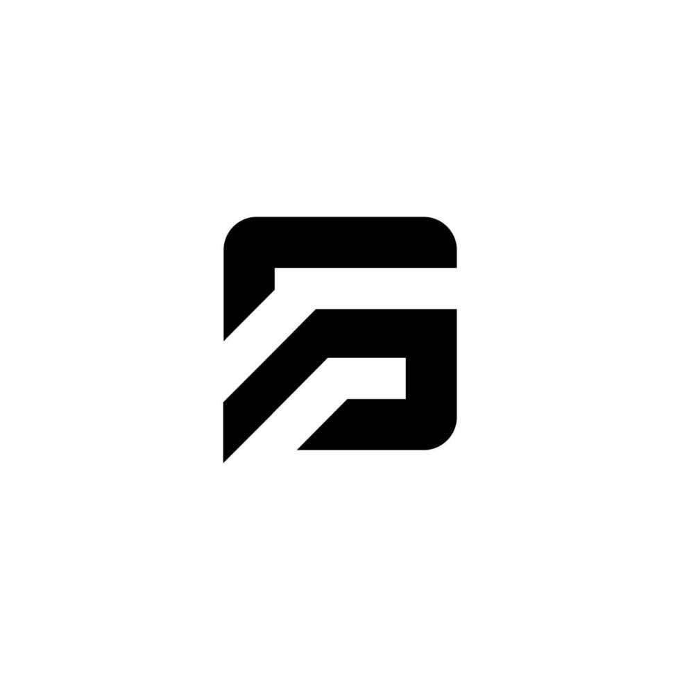 Black Initial G geometric Logo. Abstract Monogram Logomark for Growing Business, Branding, Identity, Marketing. vector