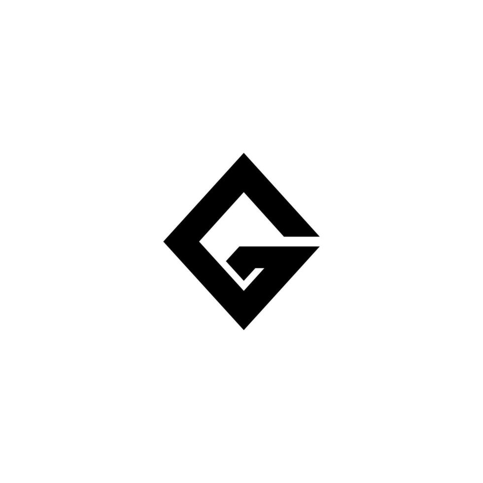 Black Initial G Logo square geometric. Abstract Monogram Logomark for Growing Business, Branding, Identity, Marketing. vector
