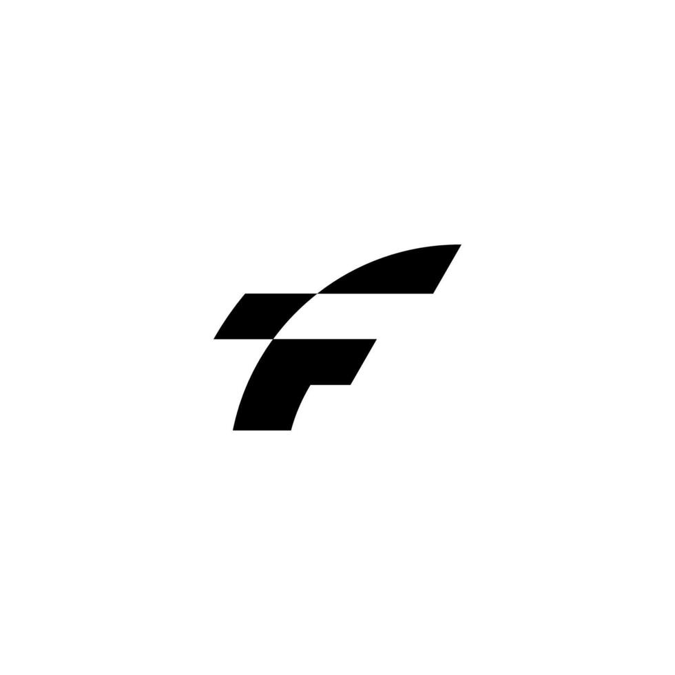 Black Initial F SPORT SHAPE Logo. Abstract Monogram Logomark for Growing Business, Branding, Identity, Marketing. vector