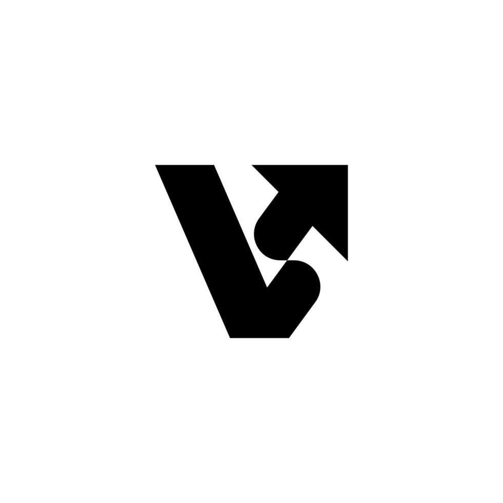 Black Initial V ARROW Logo. Abstract Monogram Logomark for Growing Business, Branding, Identity, Marketing. vector