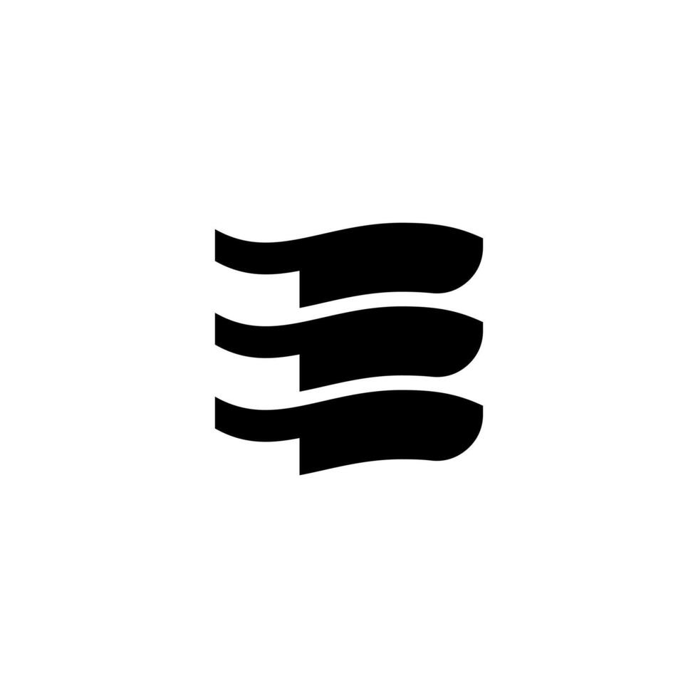 Black Initial E three shape Logo. Abstract Monogram Logomark for Growing Business, Branding, Identity, Marketing. vector