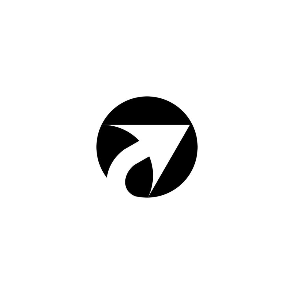 Black minimal circle arrow Logo. Abstract Monogram Logomark for Growing Business, Branding, Identity, Marketing. vector