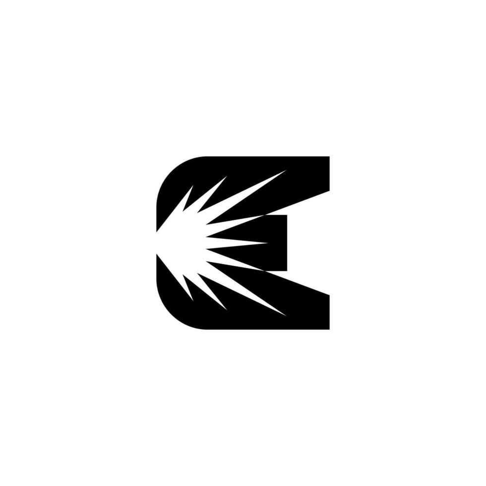 Black Initial E LIGHT Logo. Abstract Monogram Logomark for Growing Business, Branding, Identity, Marketing. vector
