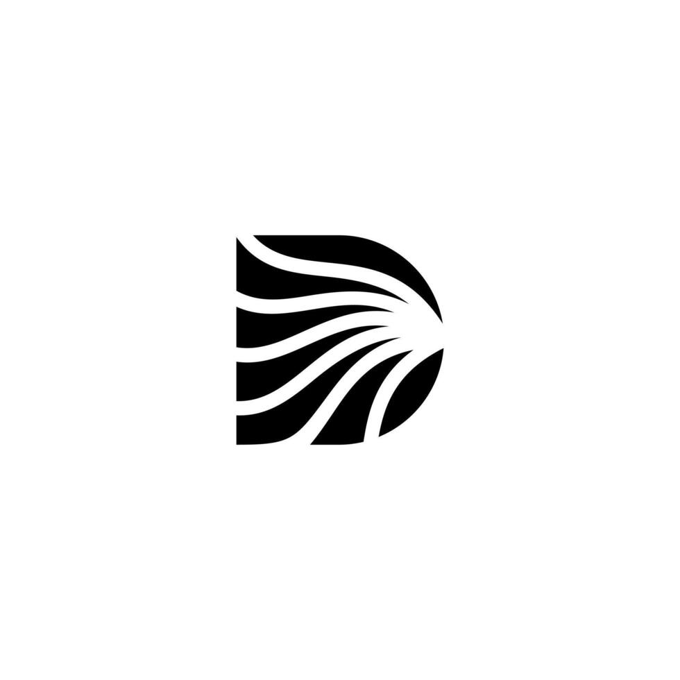 Black Initial D SUNBURST Logo. Abstract Monogram Logomark for Growing Business, Branding, Identity, Marketing. vector
