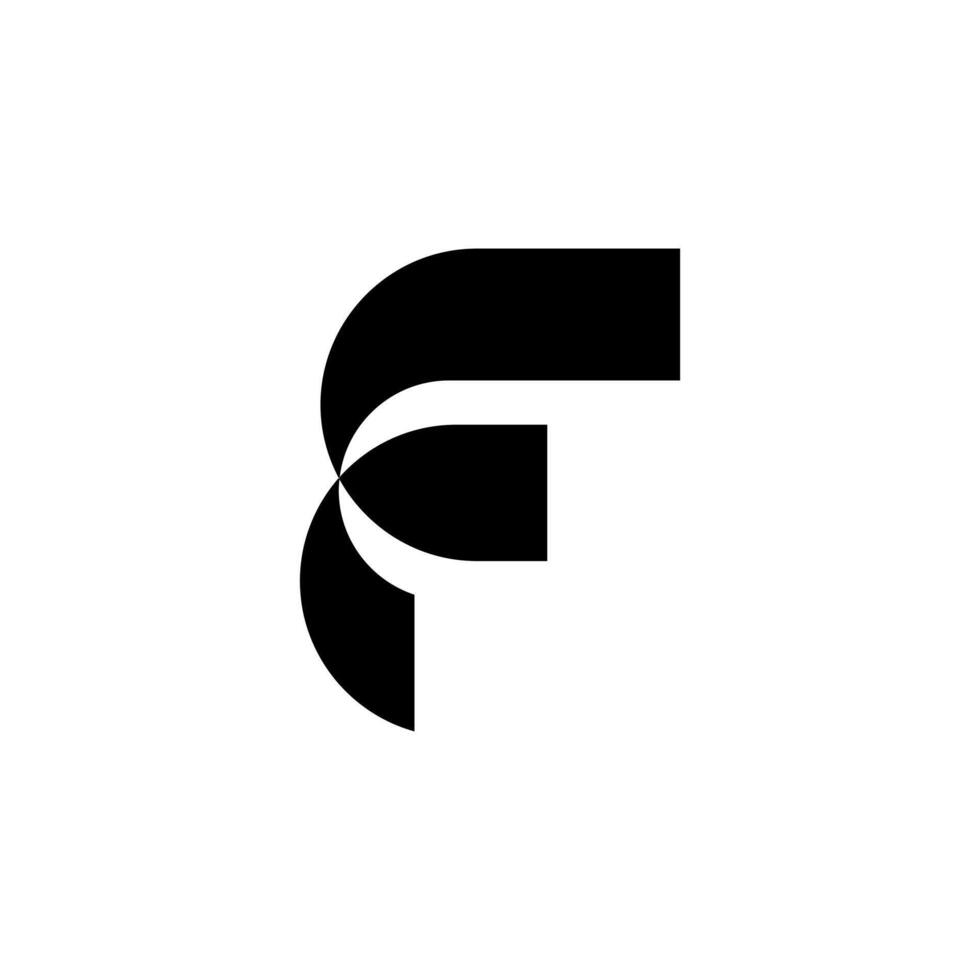 Black Initial F modern Logo. Abstract Monogram Logomark for Growing Business, Branding, Identity, Marketing. vector
