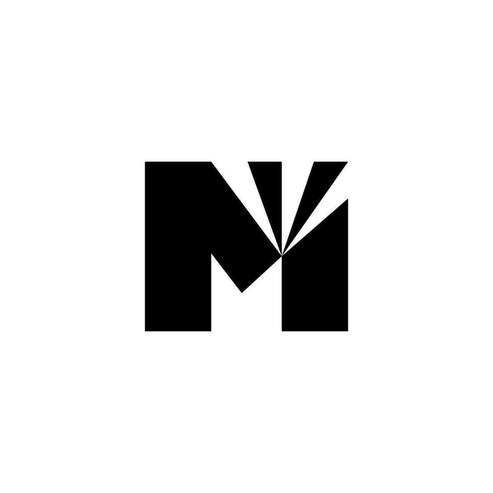 Black UNIVERSAL LIGHT Initial M Logo. Abstract Monogram Logomark for Growing Business, Branding, Identity, Marketing. vector
