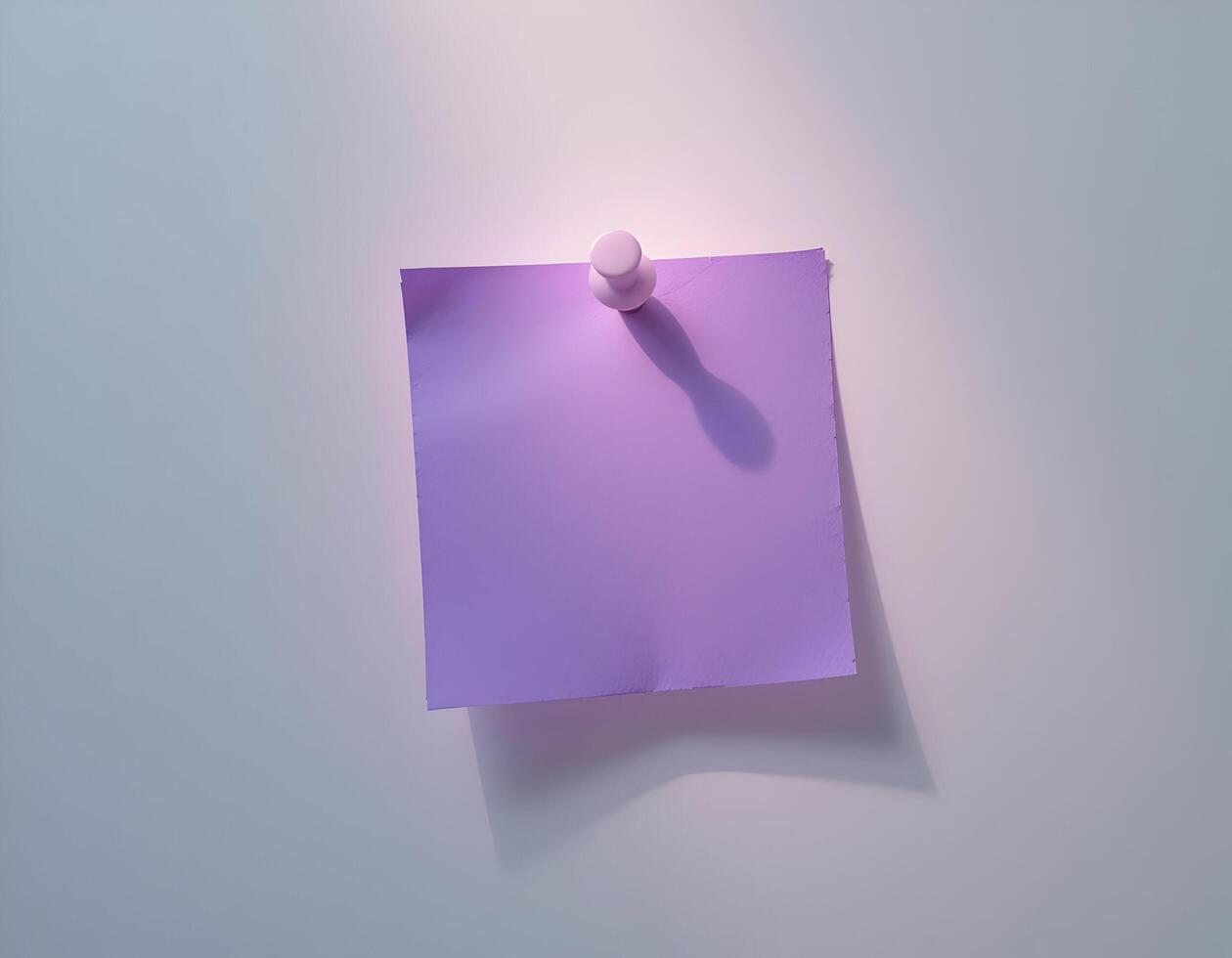 Purple Sticky Note with Pushpin on White Background for Notes photo