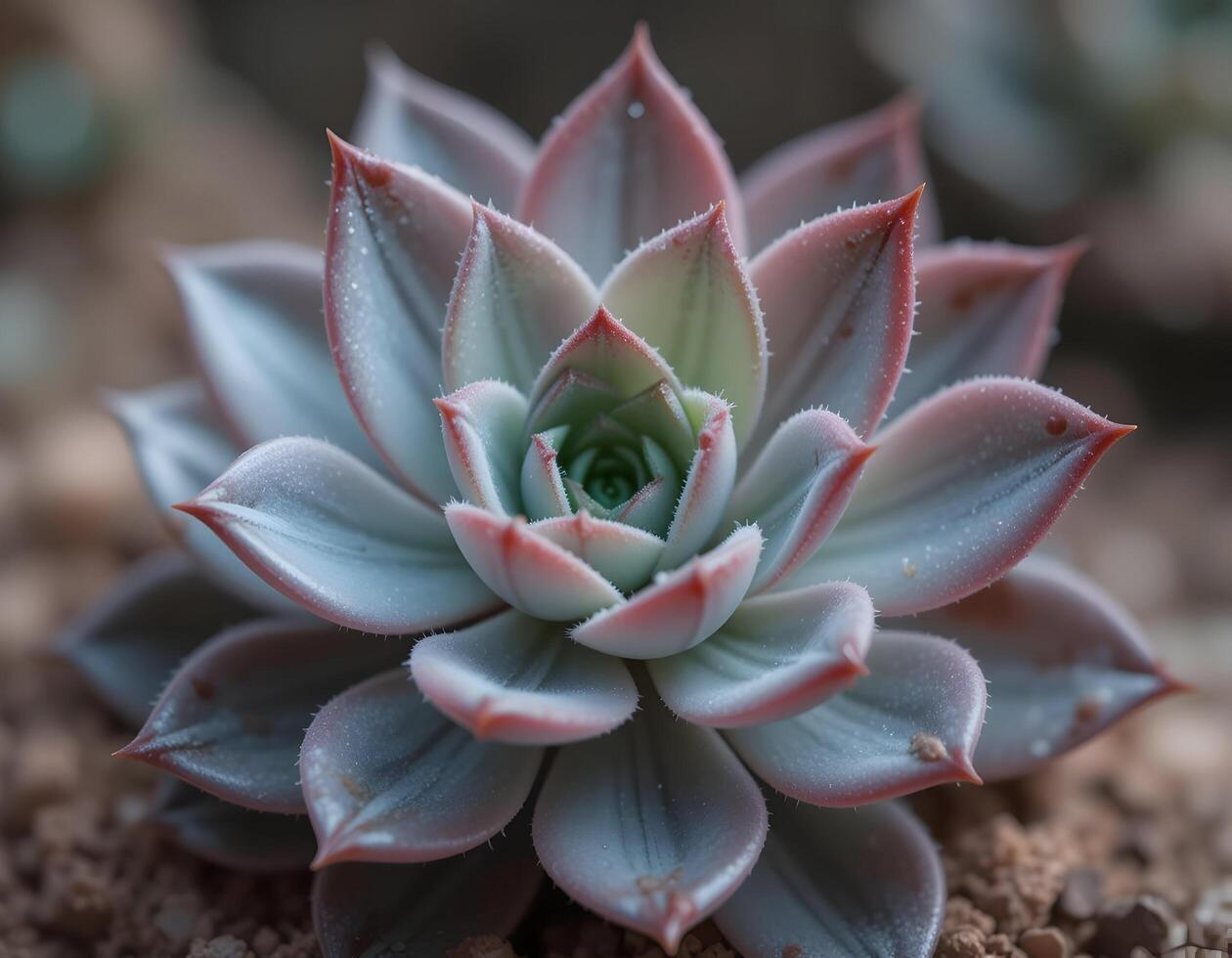 Close-up of a Echeveria Succulent Showing Leaf Texture and Pattern photo