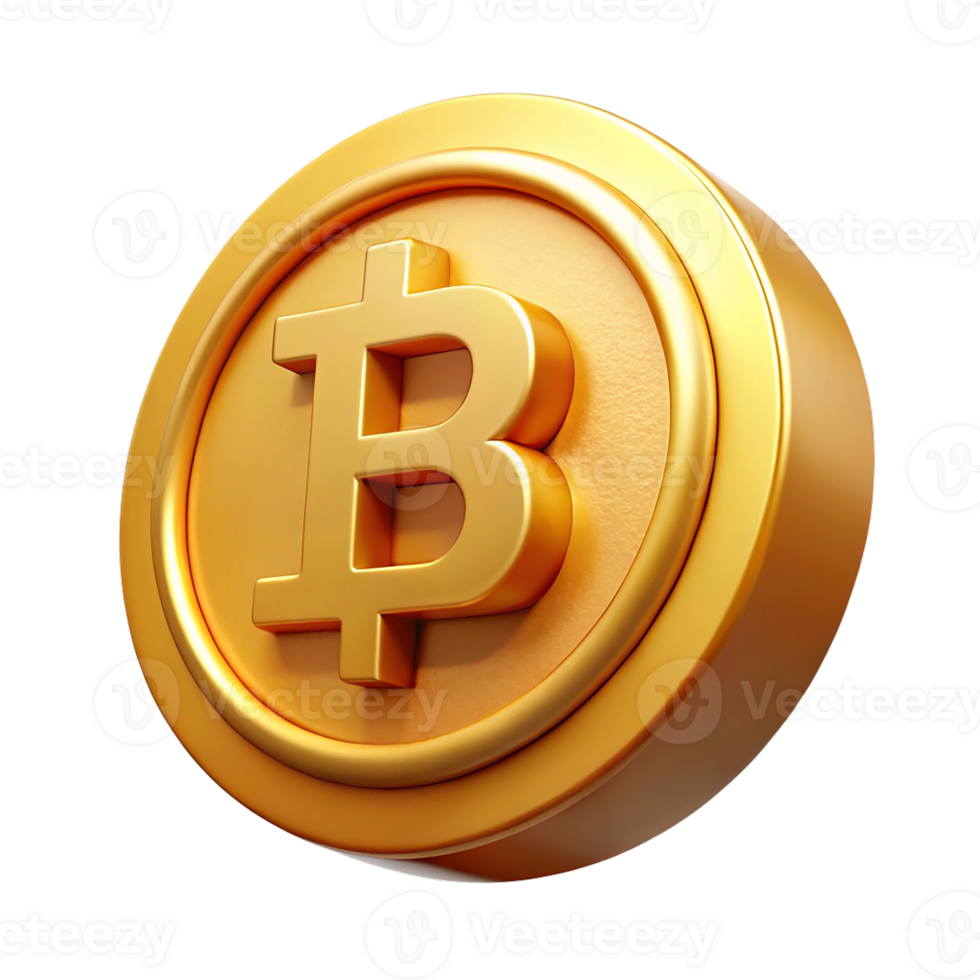 3D Bitcoin symbol icon png