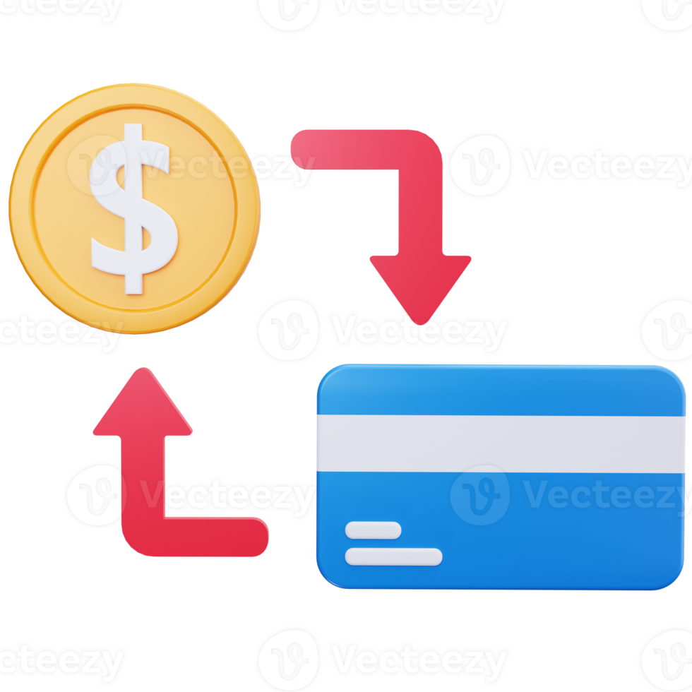 3D Icon Money to Card Transfer png