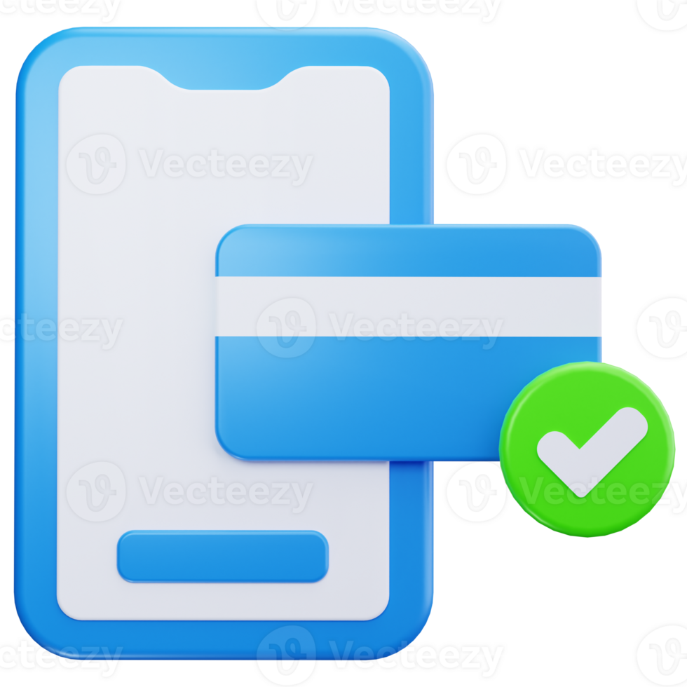 3D Icon Online Card Payment Approved png
