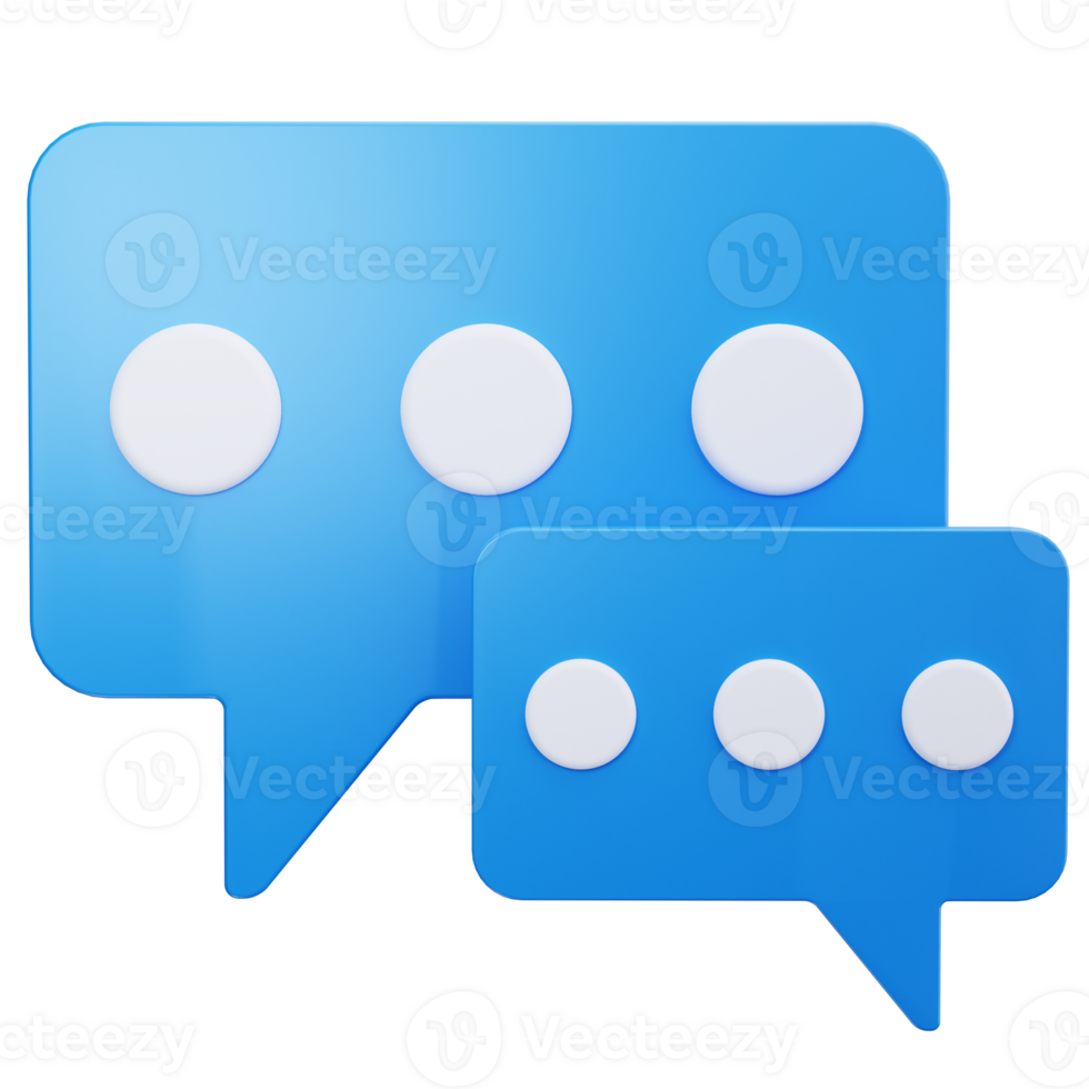 3D Icon Dual Message Bubbles png