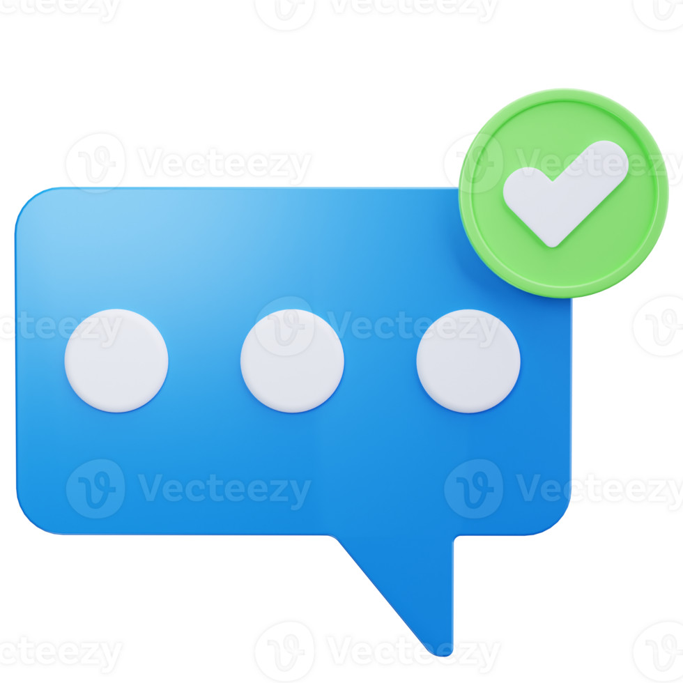 3D Icon Message Verified png
