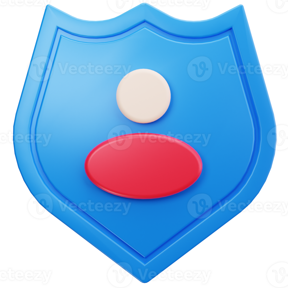 3D Icon User Profile Secure Shield png