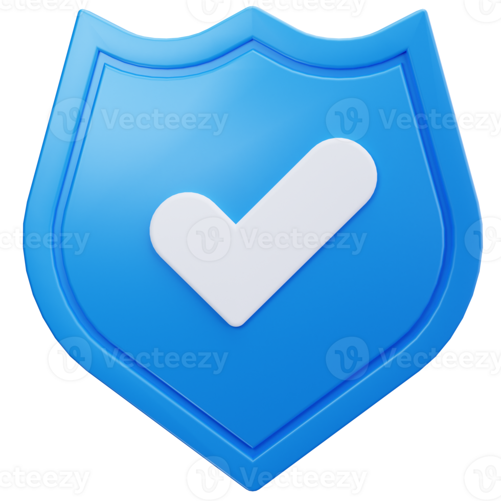 3D Icon Confirm Checkmark Secure Shield png