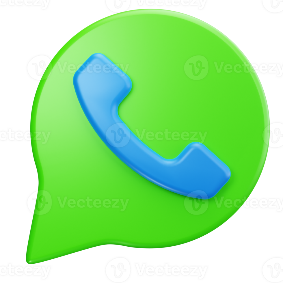 3D Icon WhatsApp Green Call png