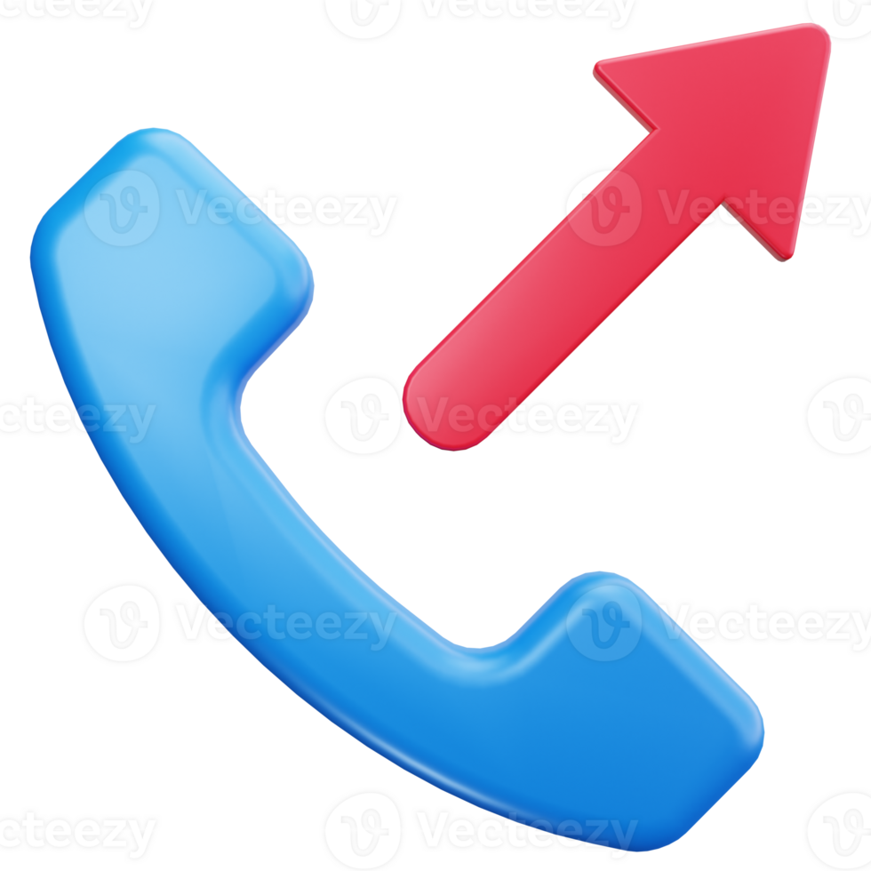 3D Icon Forwarded Call Red Arrow png