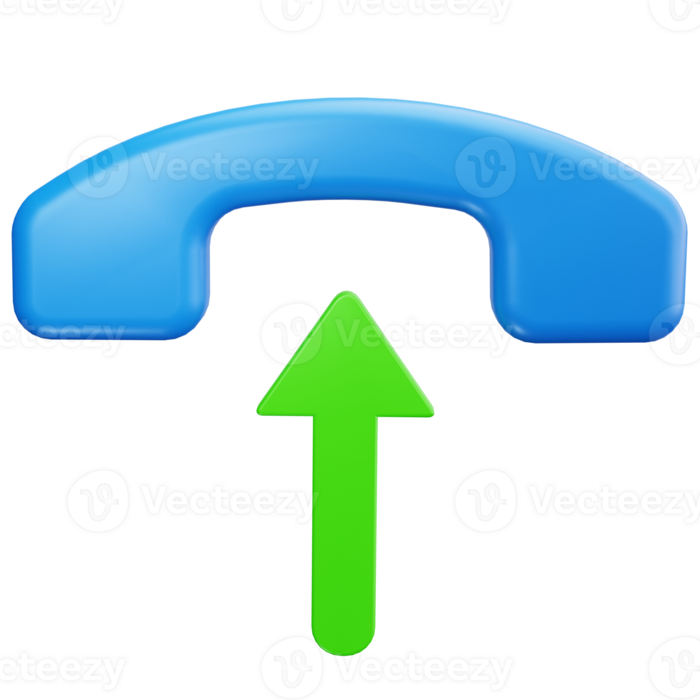 3D Icon Outgoing Call Green Arrow png