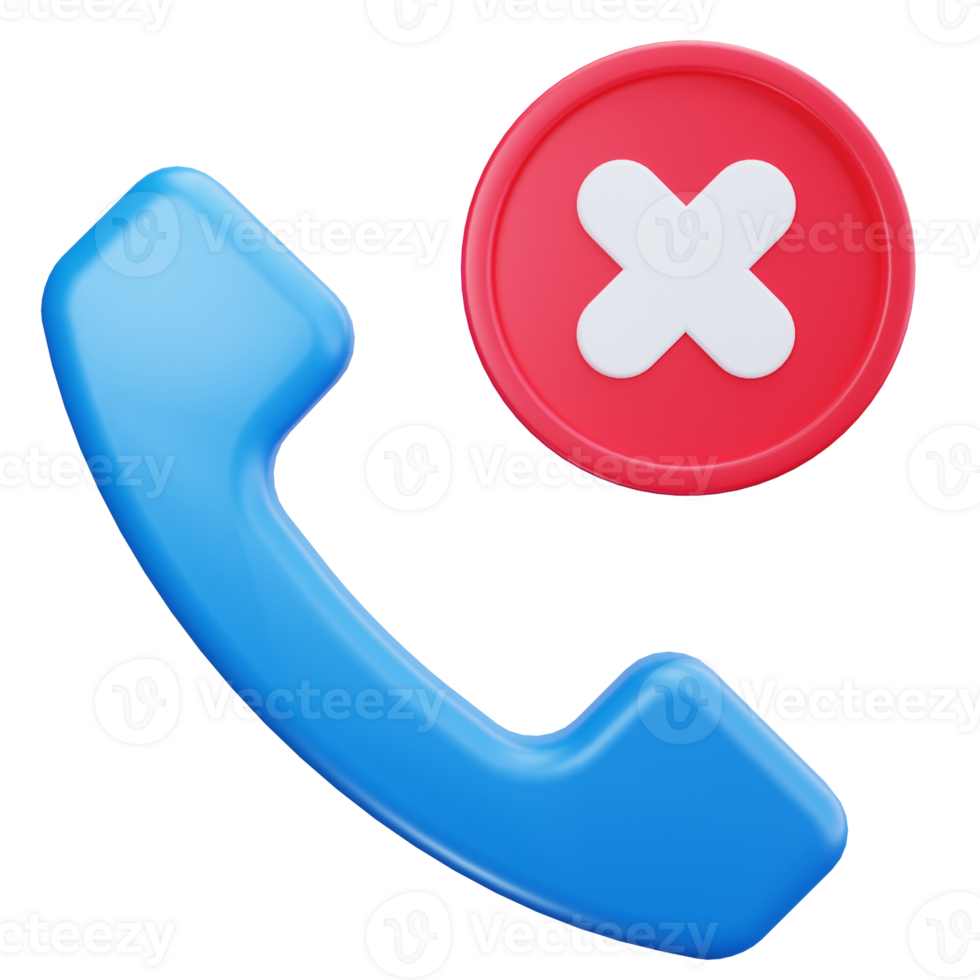 3D Icon Cancelled Call Red png