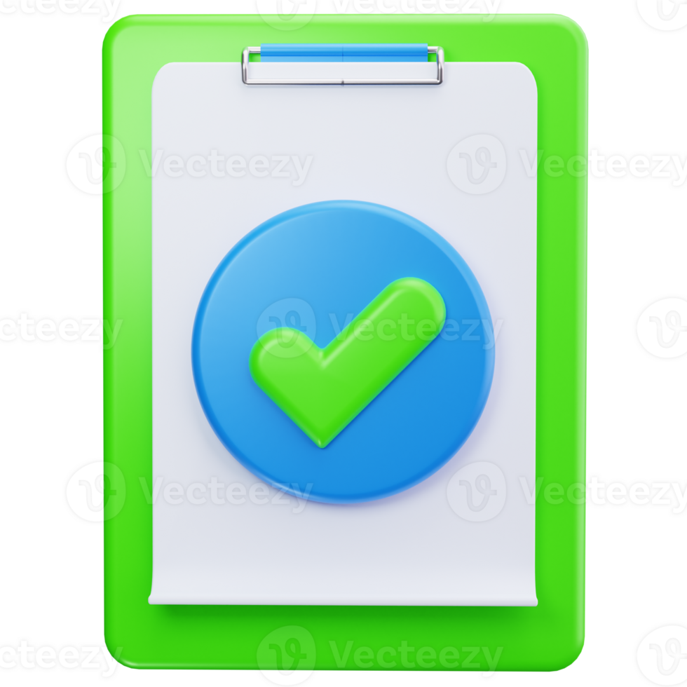 3D Icon Clipboard Check Verification png