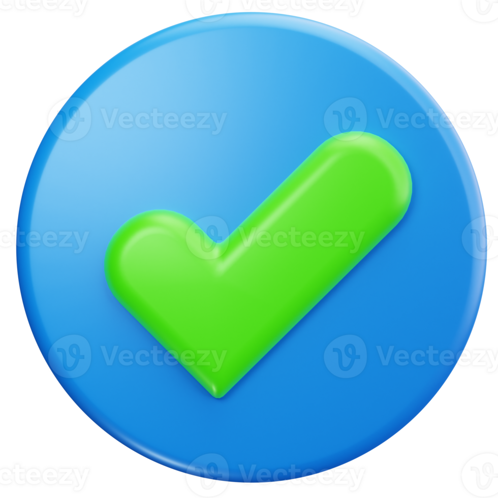 3D Icon Simple Round Check Symbol png