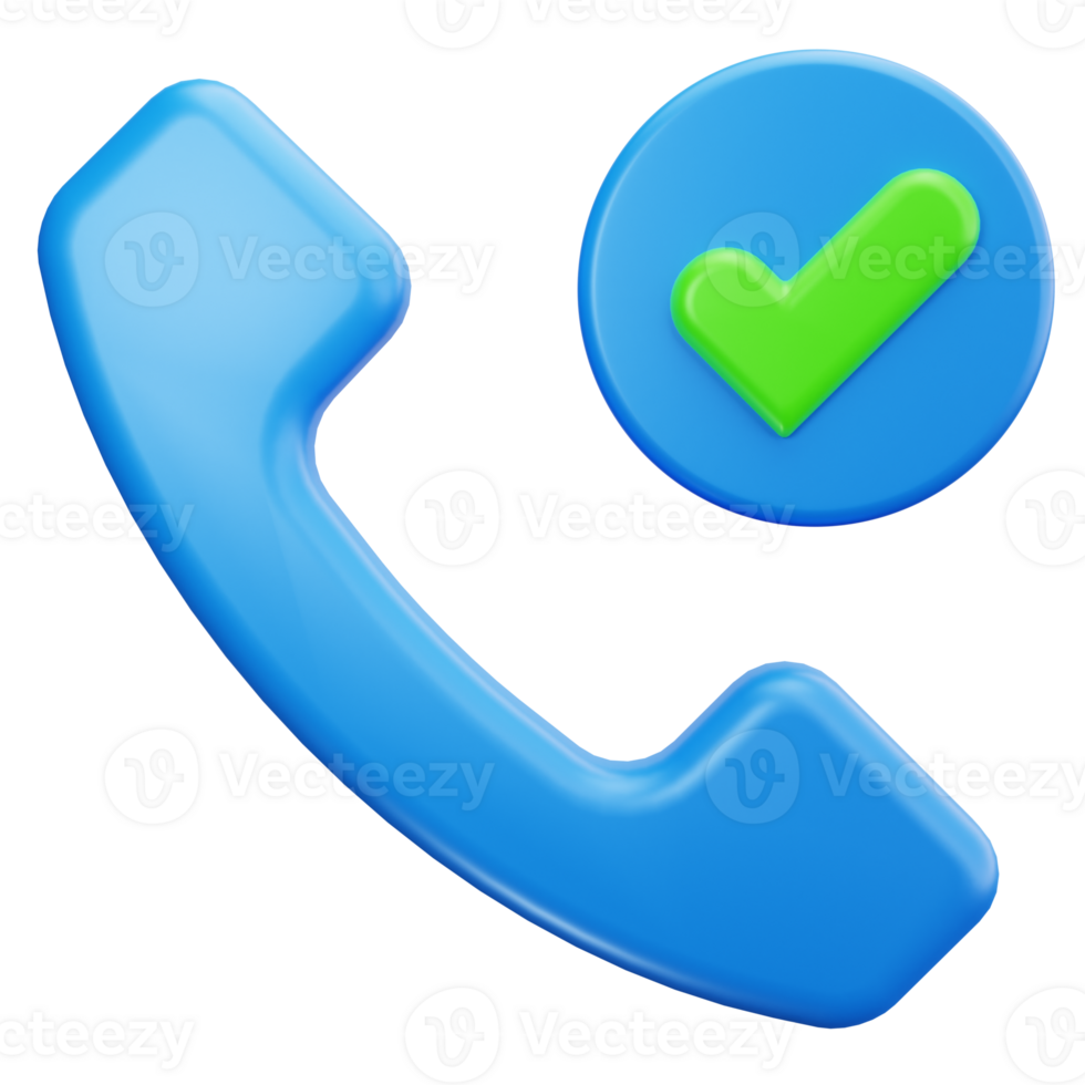3D Icon Approved Phone Call png