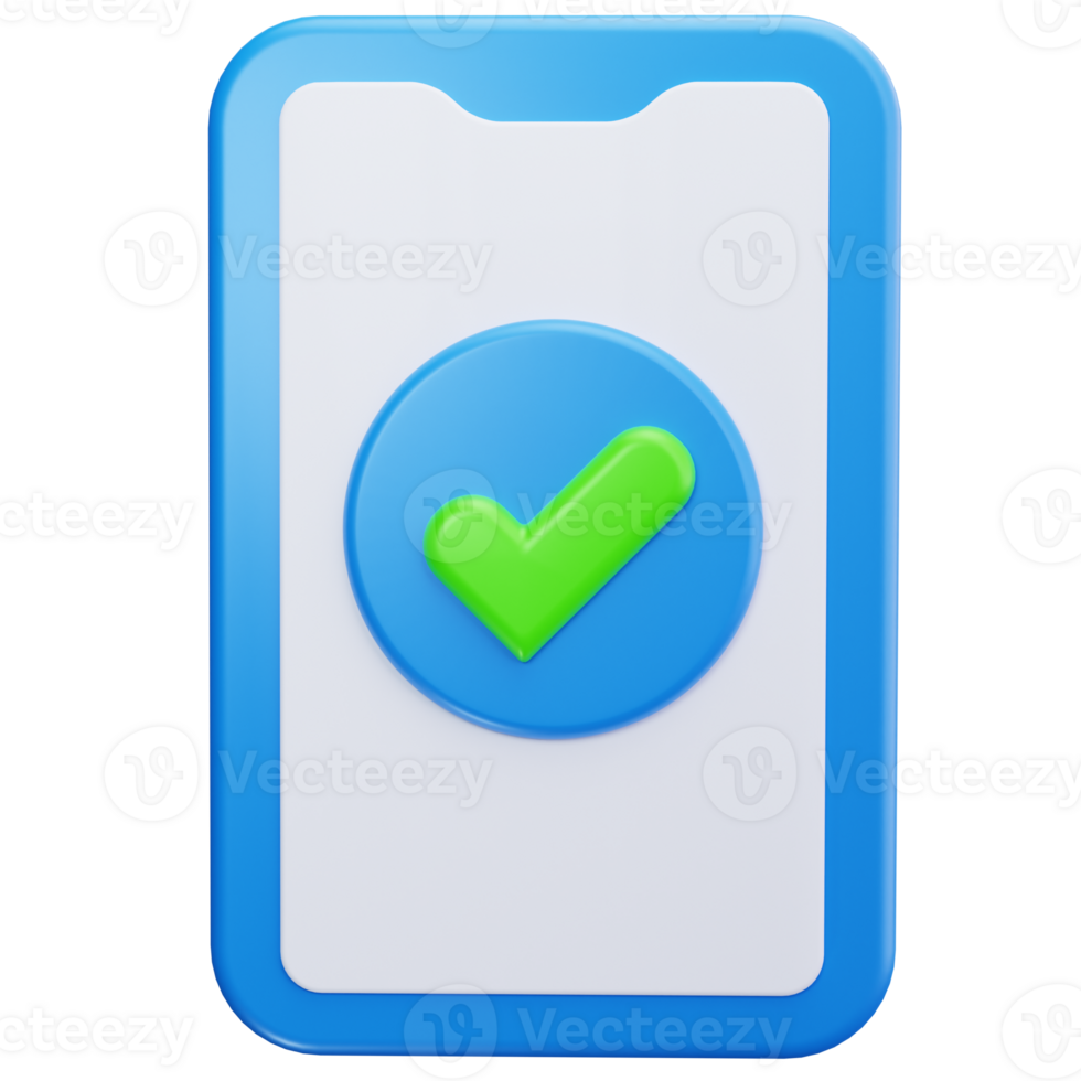 3D Icon Phone Screen Check png