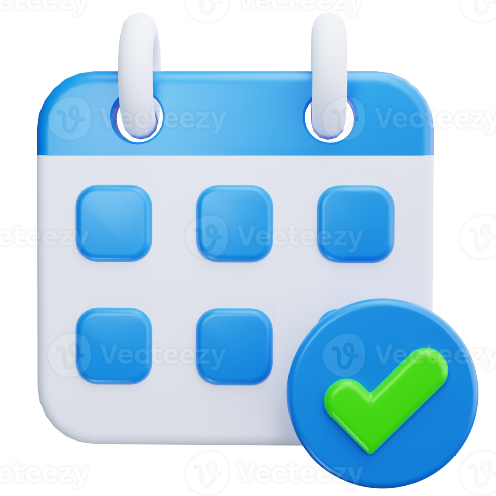 3D Icon Calendar Task Check Mark png