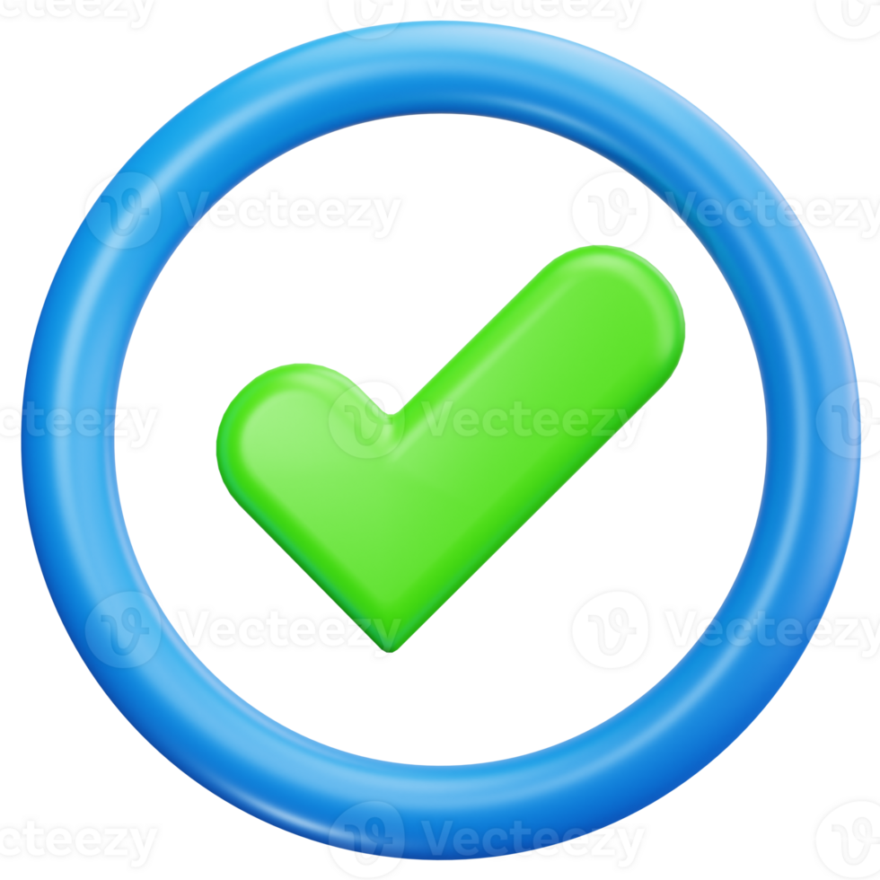 3D Icon Circular Check Mark Button png