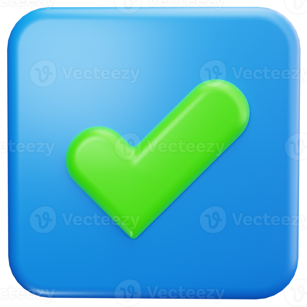 3D Icon Approved Square Button png