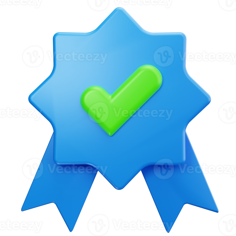 3D Icon Quality Badge Approved Symbol png