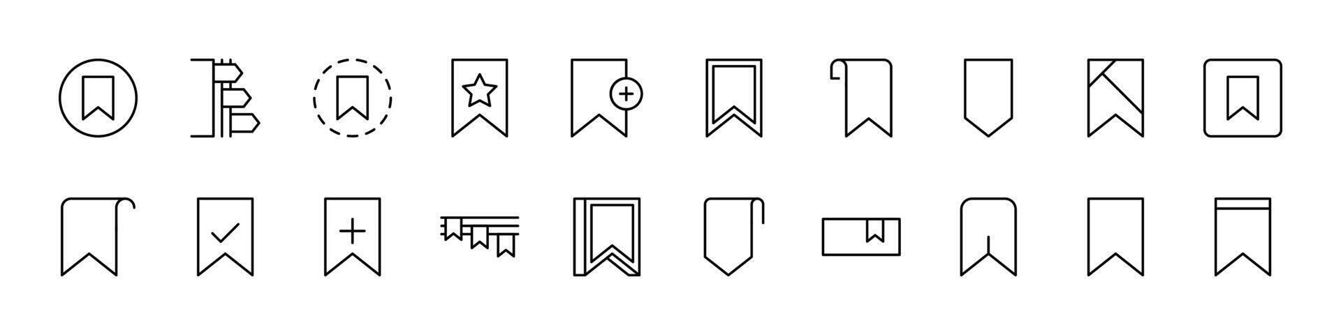 Reading Icon Collection. Contains Icons of Bookmark for Graphics, Concept, Apps vector