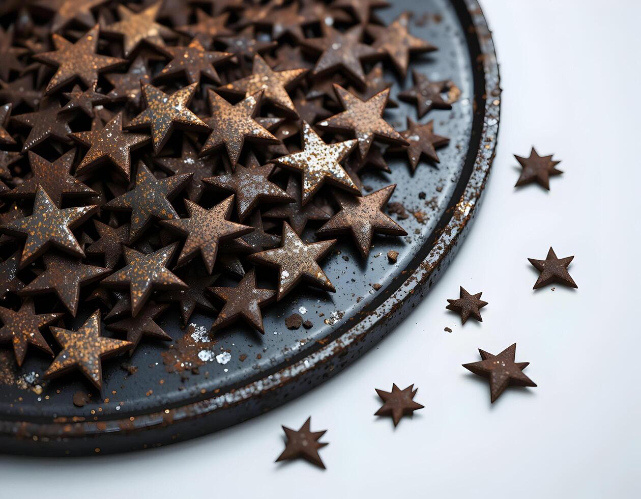 Star-shaped Treats on Decorative Plate with Sprinkles and Glitter photo
