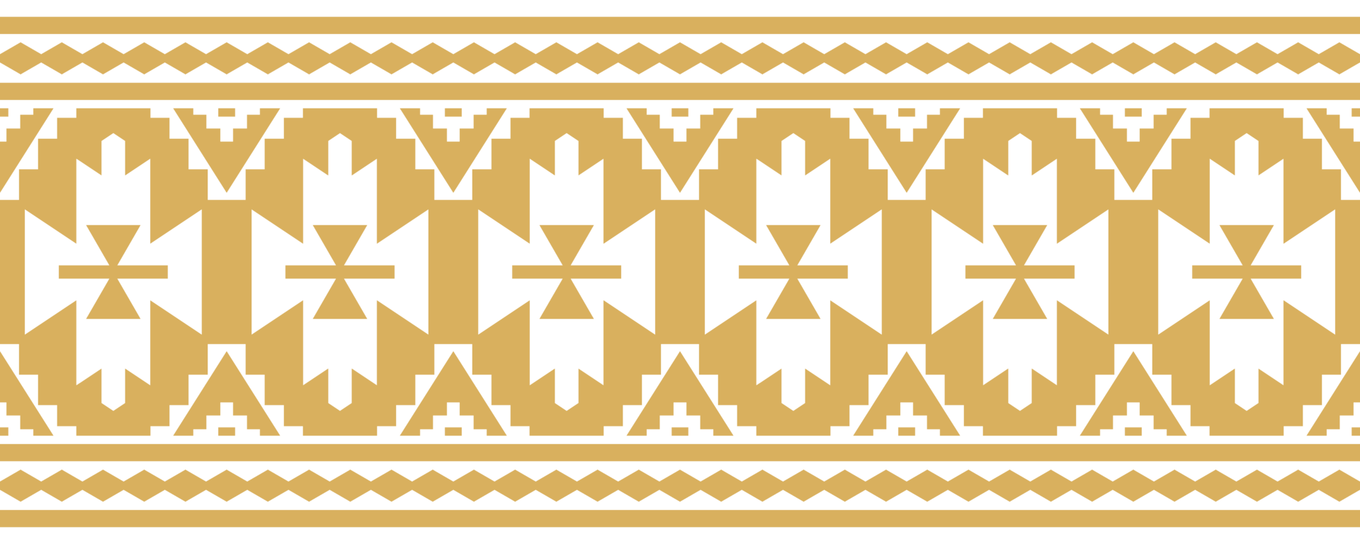 Ethnic aztec seamless border with retro geometric design. png
