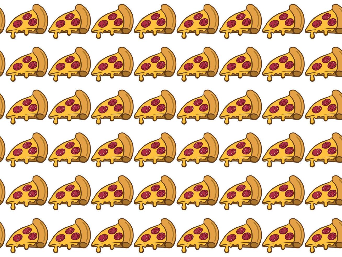 pizza slices seamless pattern. Doodle outline texture for package, menu , textile, product design and branding, graphics vector