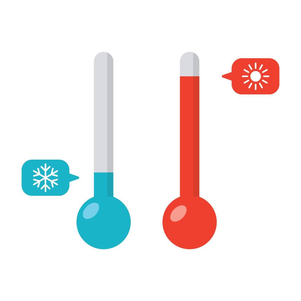 Thermometer Icon. Hot and Cold. stock illustration vector