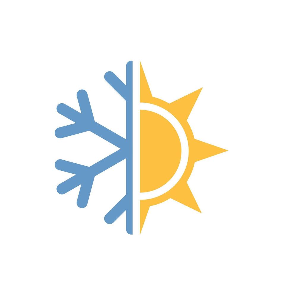 Half sun and snowflake colorful icon stock illustration vector