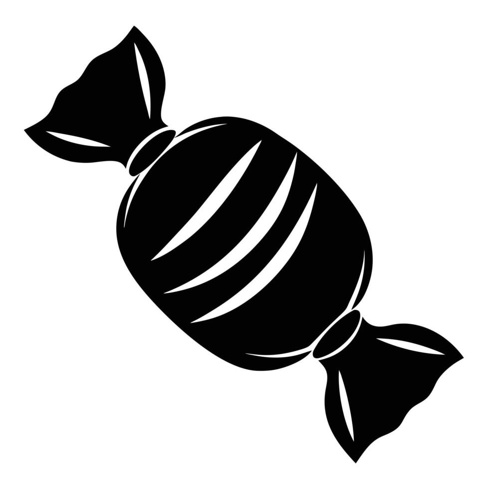 Black and white wrapped candy illustration vector