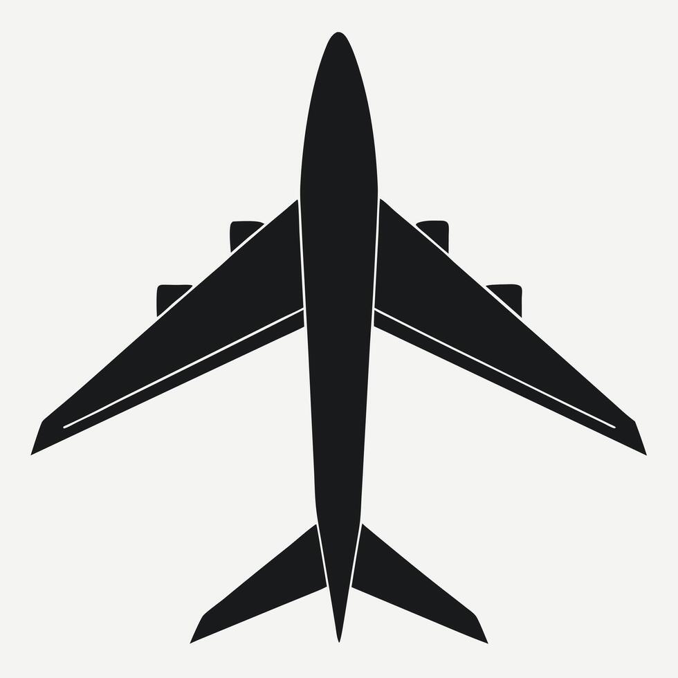 Black airplane silhouette on a light background vector