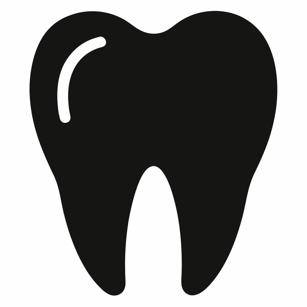 Black and white tooth dental illustration vector