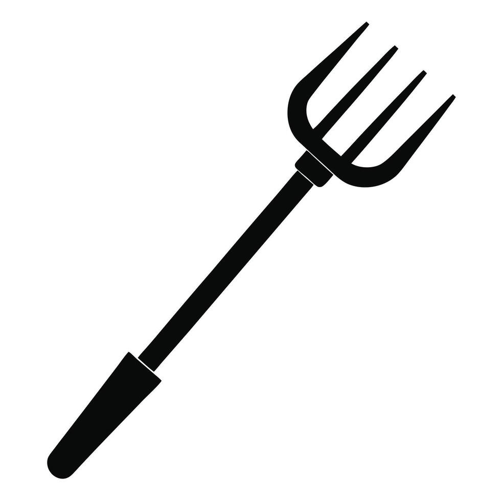 Black pitchfork silhouette on white background vector