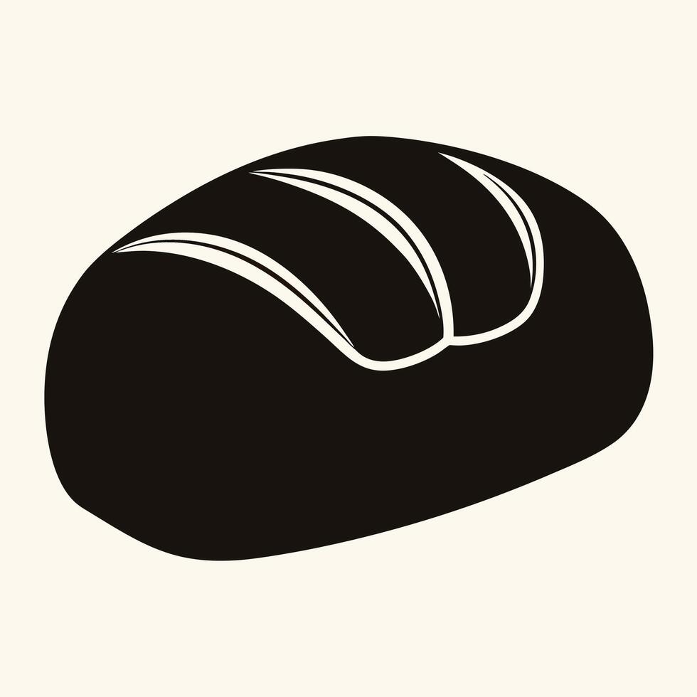 Black and white loaf of bread vector