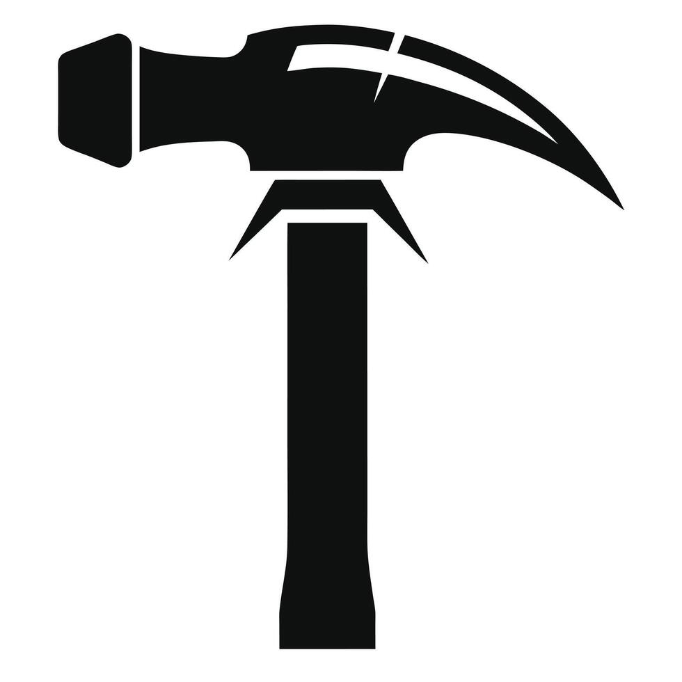 Black hammer silhouette on white background vector