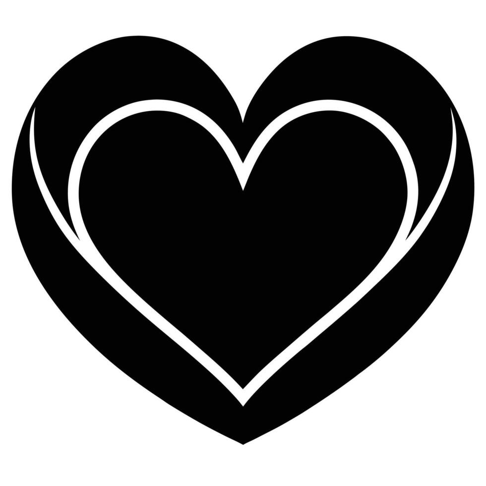 Black and white layered heart design vector
