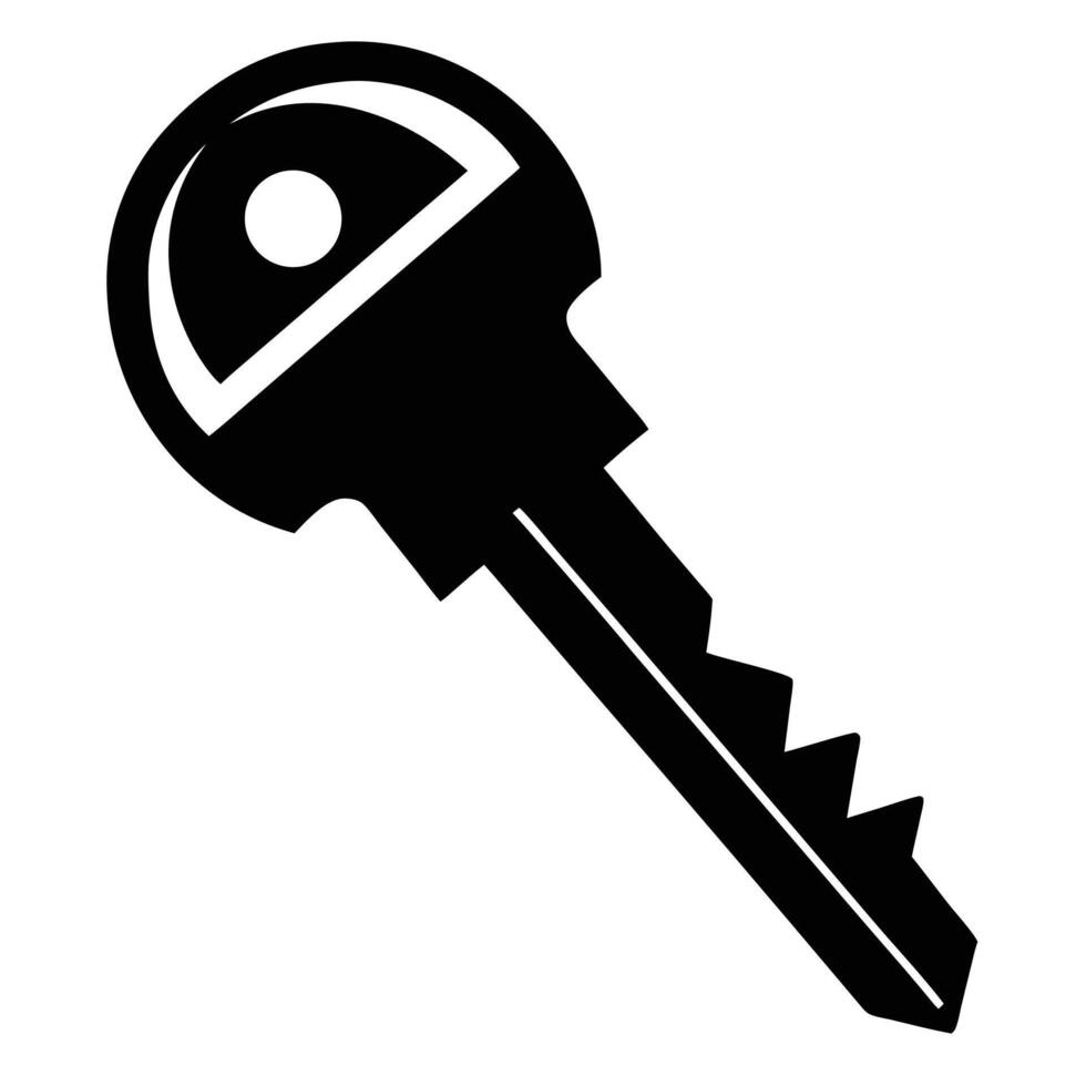 Black and white key icon design vector