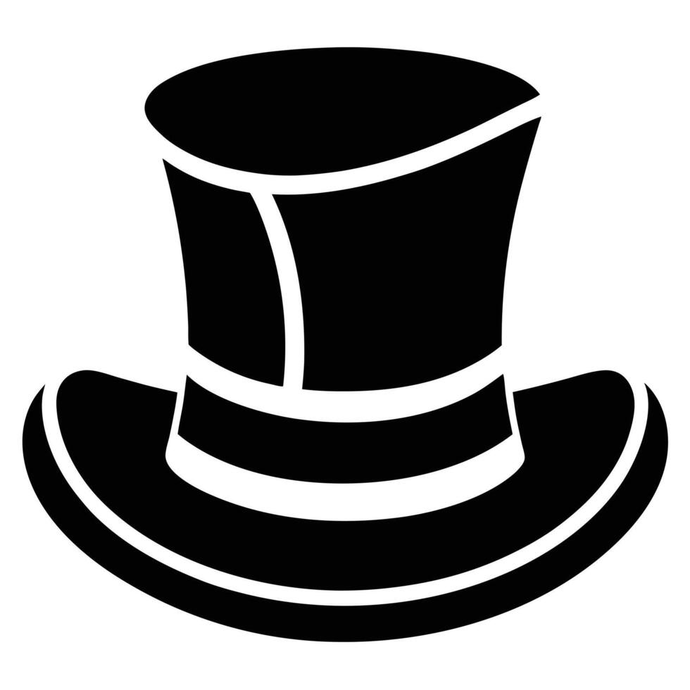 Classic black top hat silhouette vector