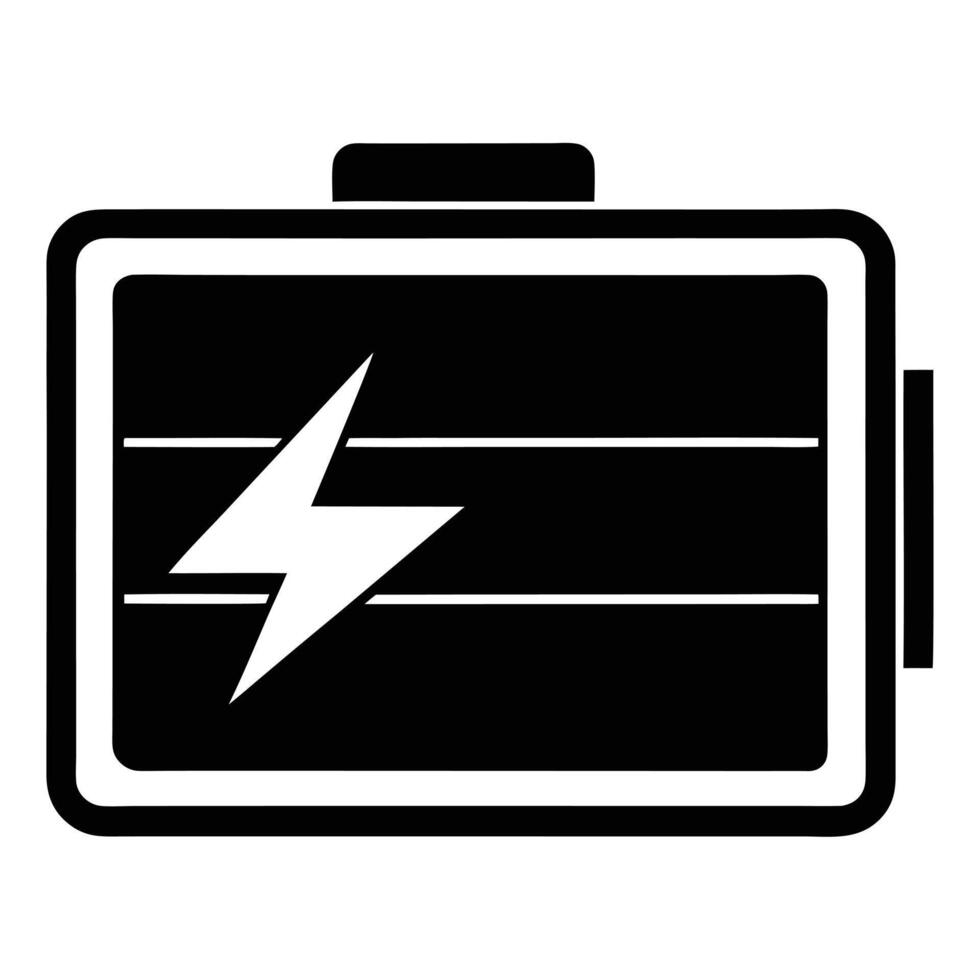 Charging battery icon with lightning bolt vector