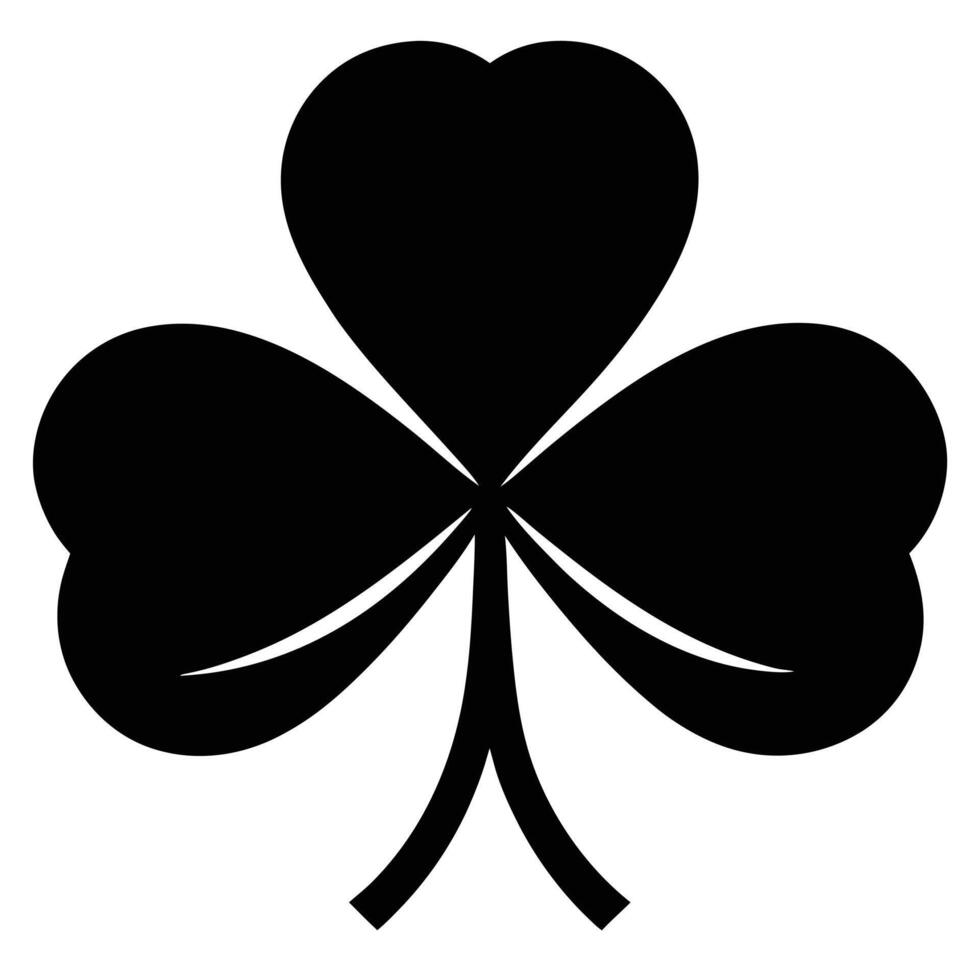 Black shamrock silhouette isolated on white vector